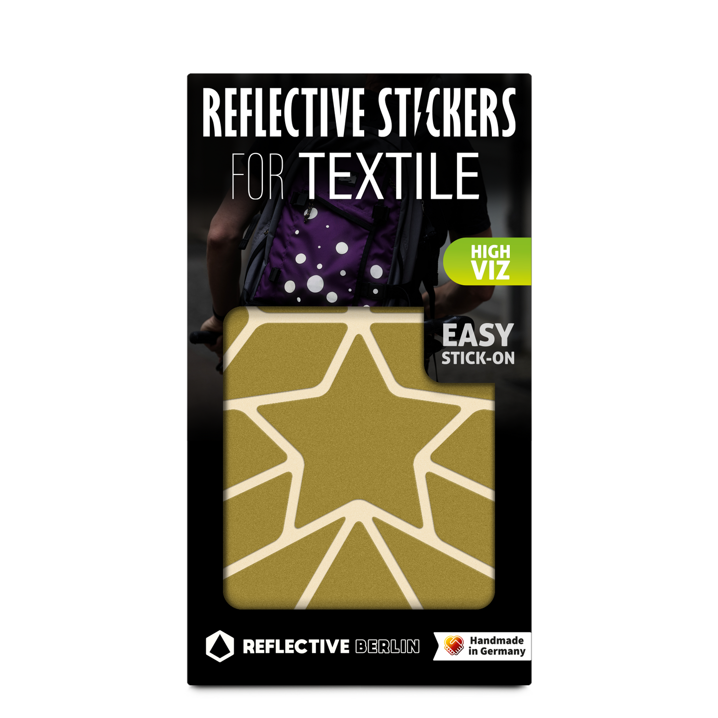 Produktbild Reflektierende Textilsticker, Design Stern, gold