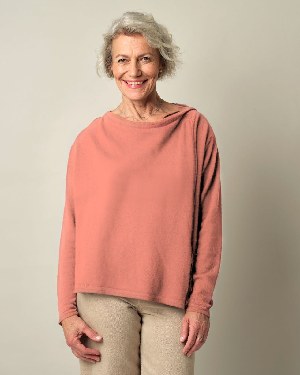 Damen 2-in-1 Strickjacke Romy - zart rosé