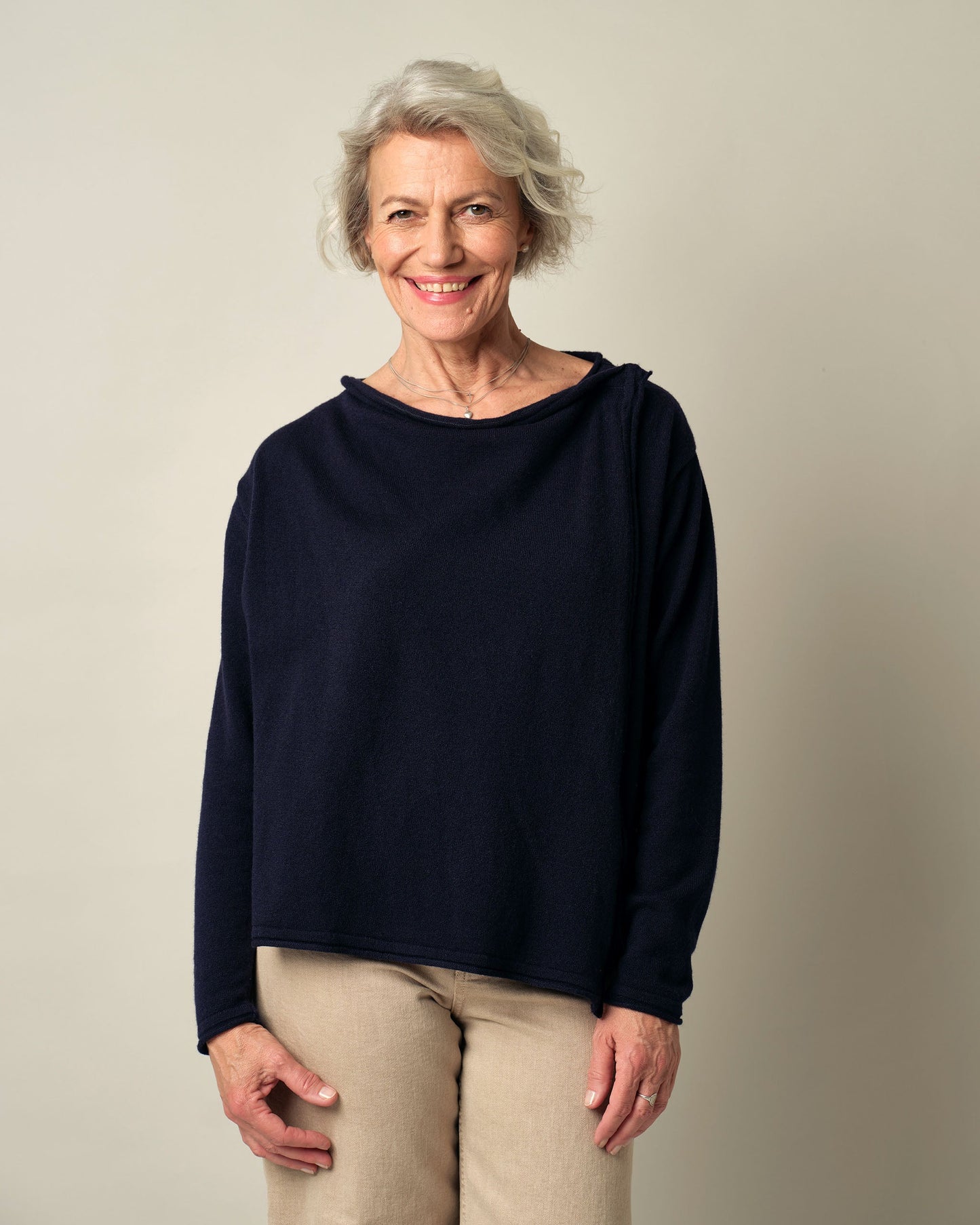 Damen 2-in-1 Strickjacke Romy - dunkelblau