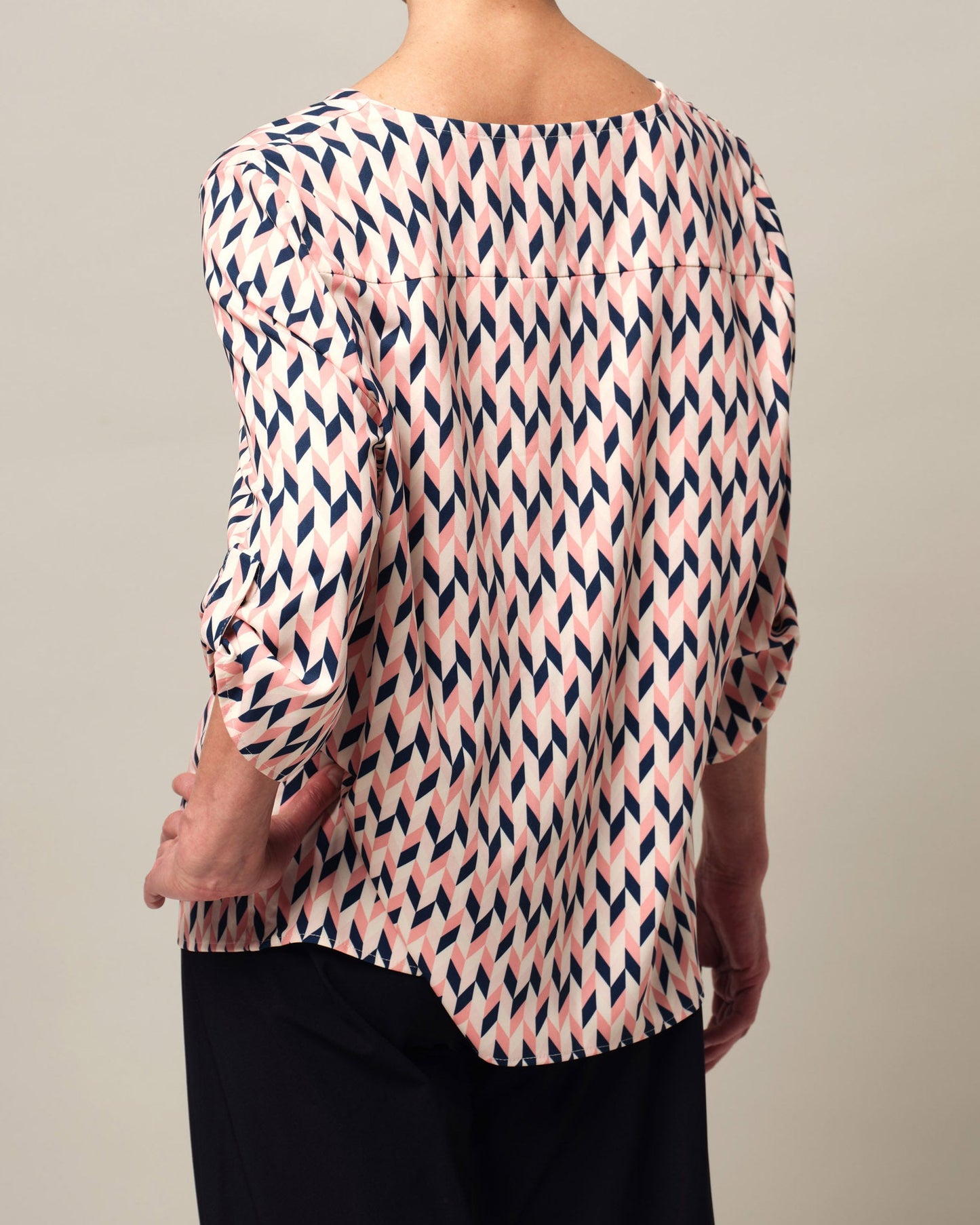 Magnetknopf-Bluse Ginger - Chevron