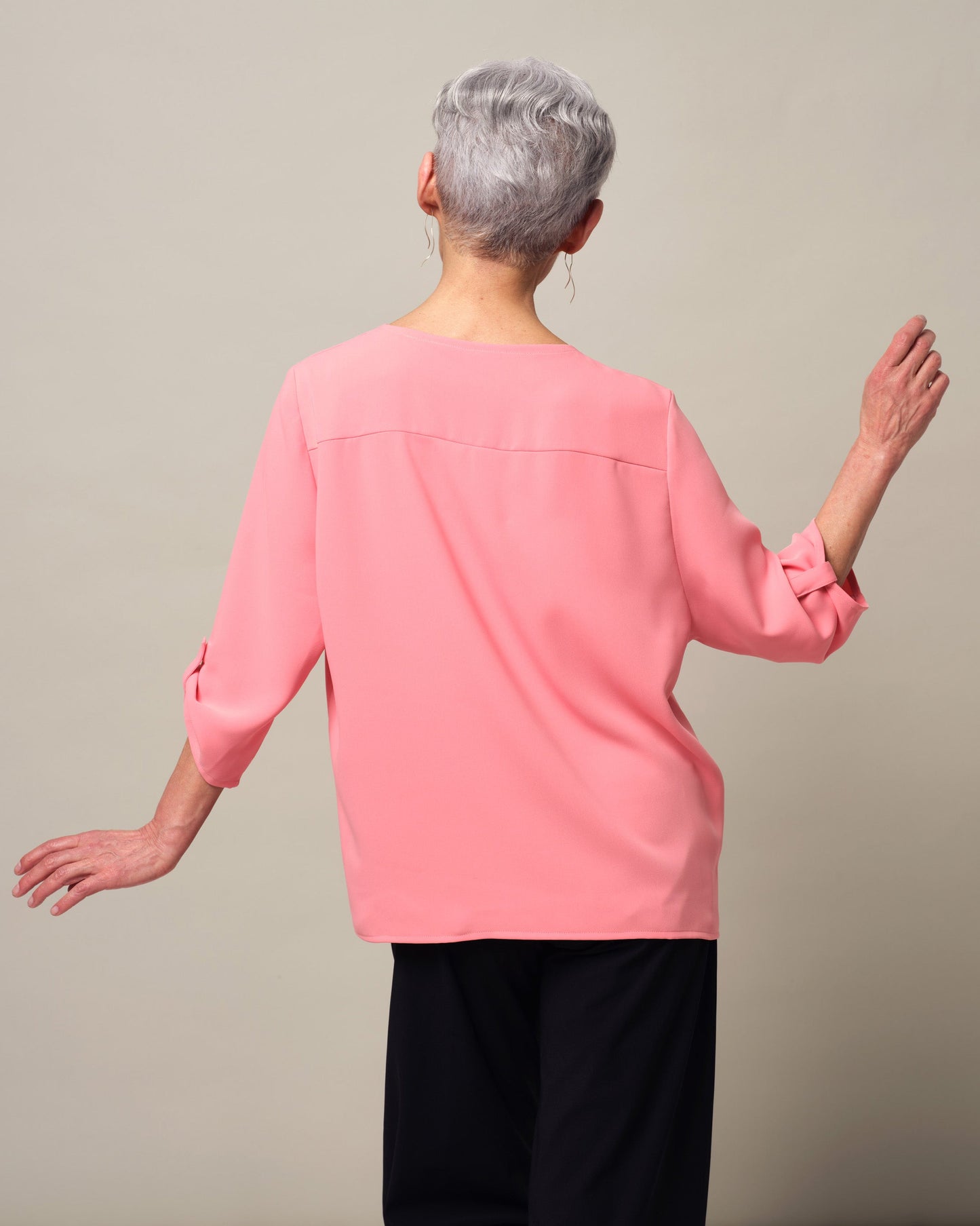 Magnetknopf-Bluse Ginger - Koralle
