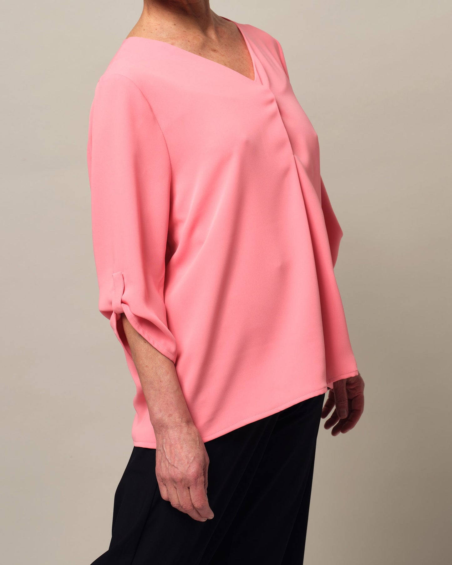 Magnetknopf-Bluse Ginger - Koralle