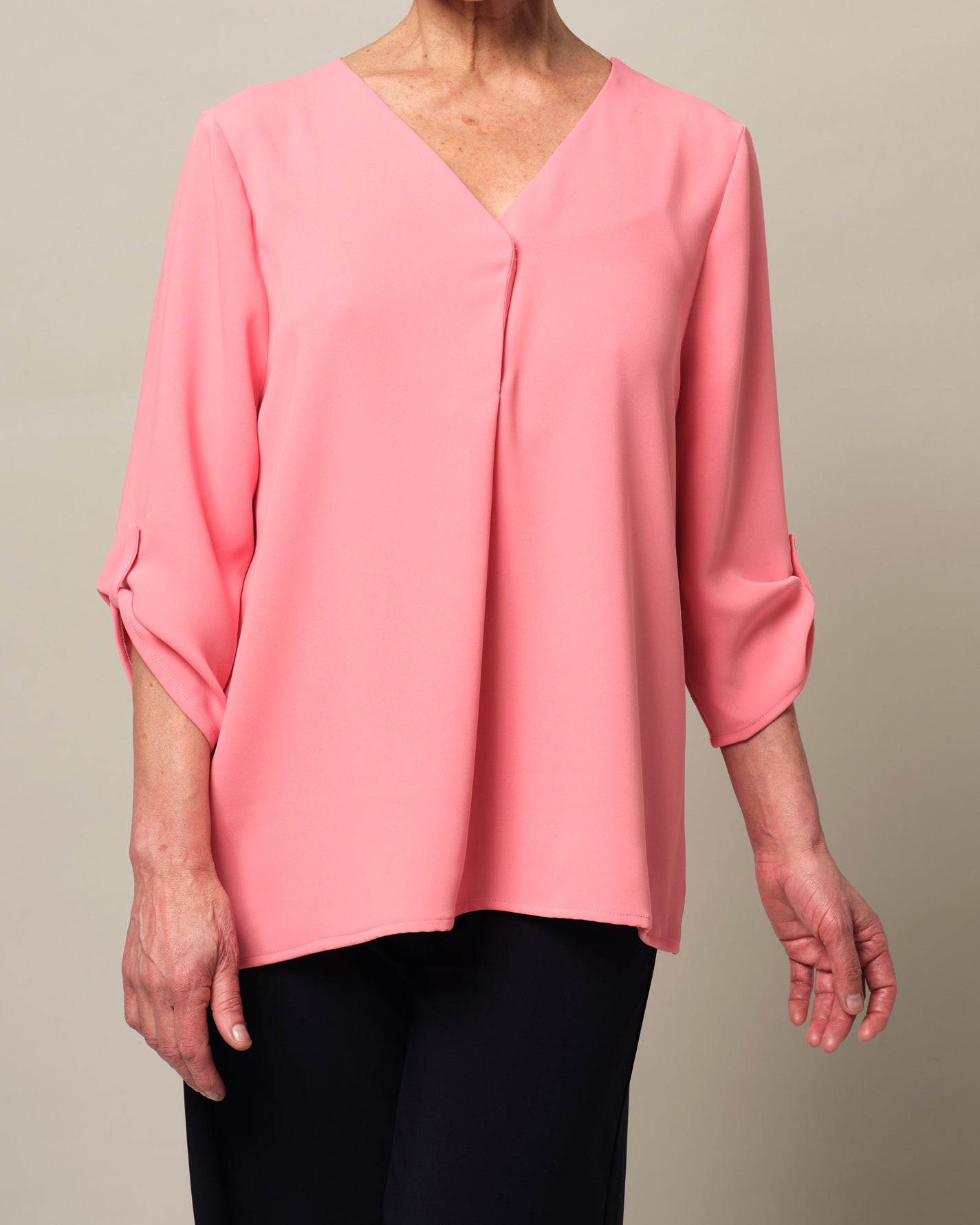 Magnetknopf-Bluse Ginger - Koralle