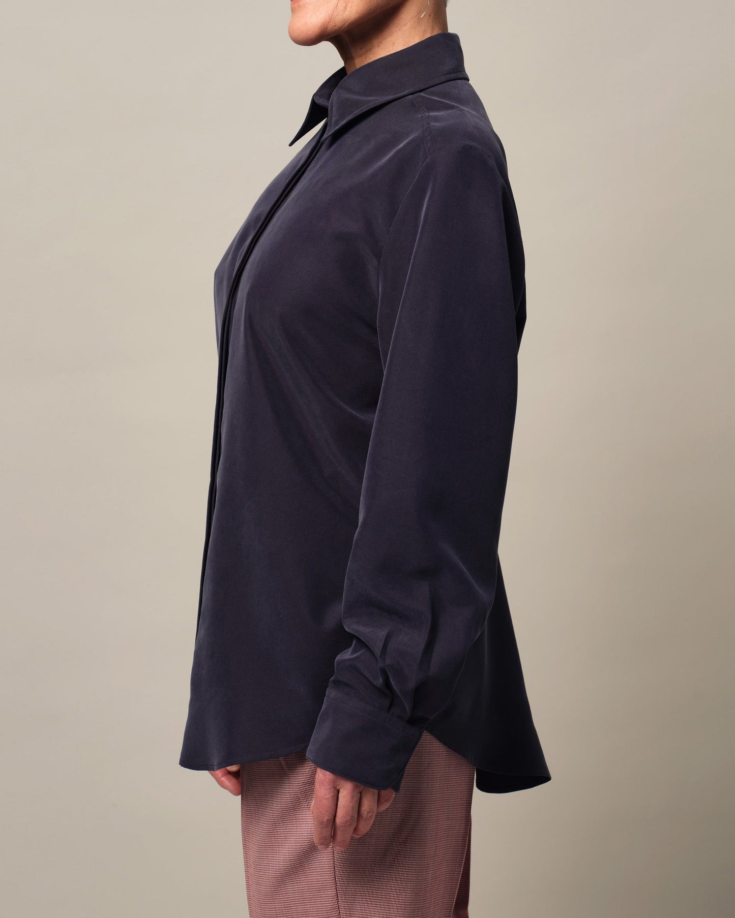 Magnetknopf-Bluse Grace - Dunkelblau