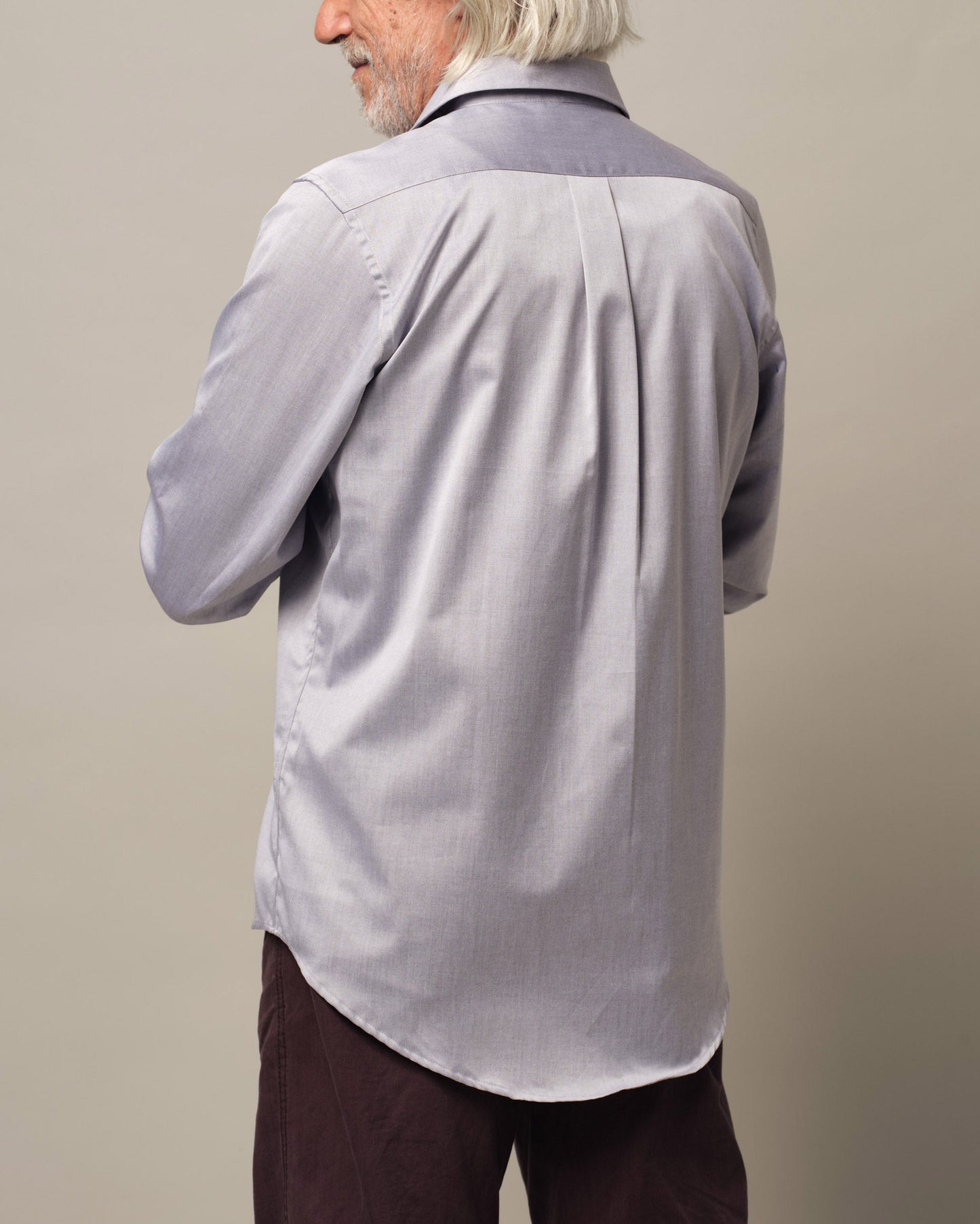 Magnetknopf-Hemd Henry - Silbergrau