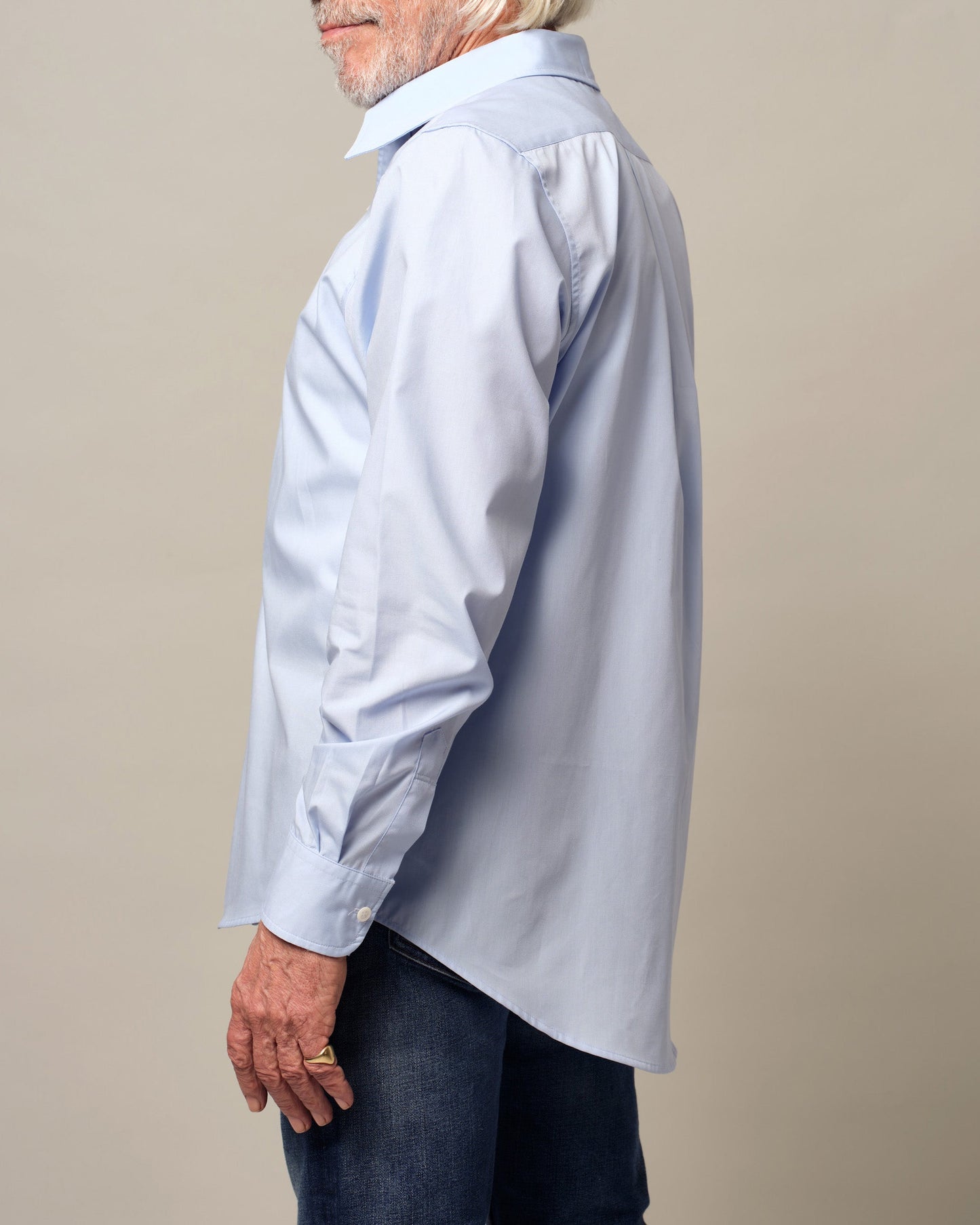 Magnetknopf-Hemd Harrison Premiumstoff - Blau