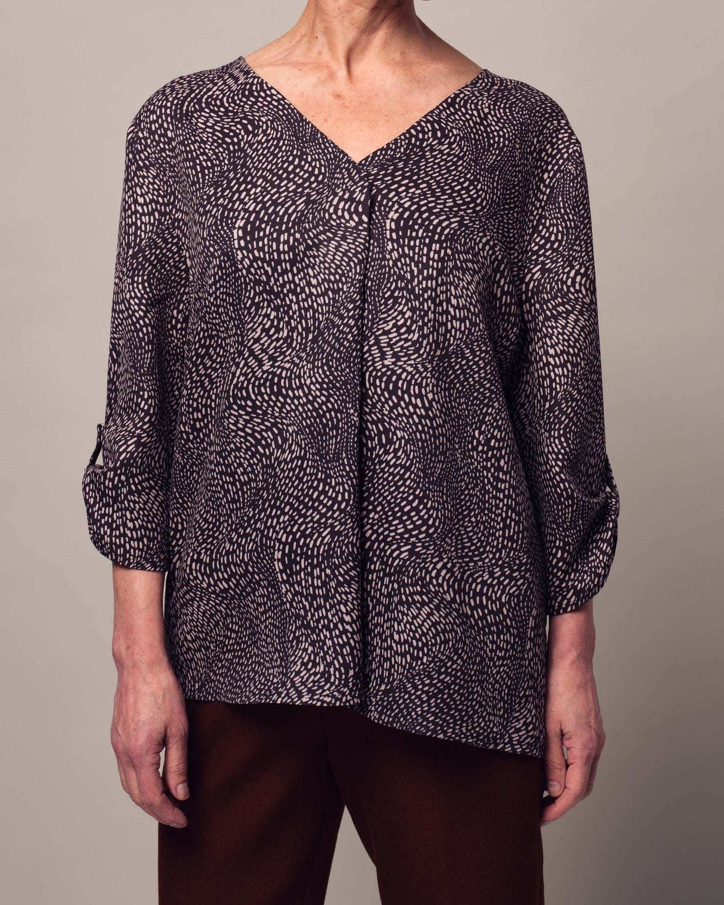 Magnetknopf-Bluse Ginger - Dots