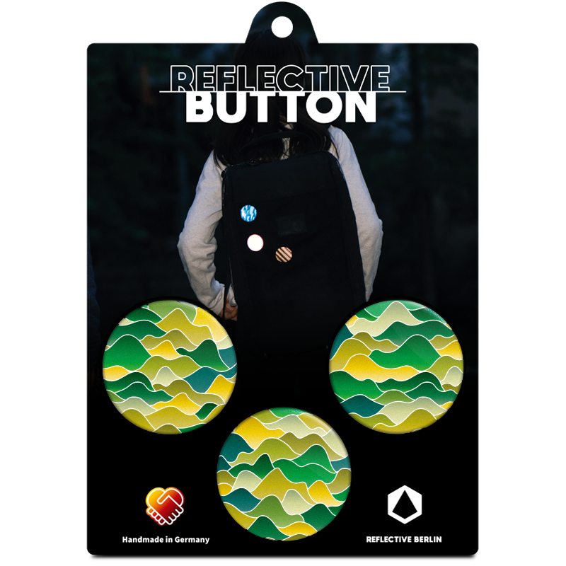 Reflective BUTTON, Wellen Berge, Produktbild