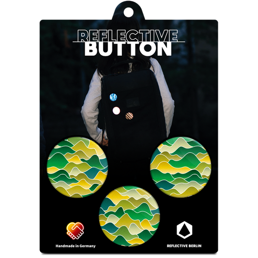 Reflective BUTTON, Wellen Berge, Produktbild