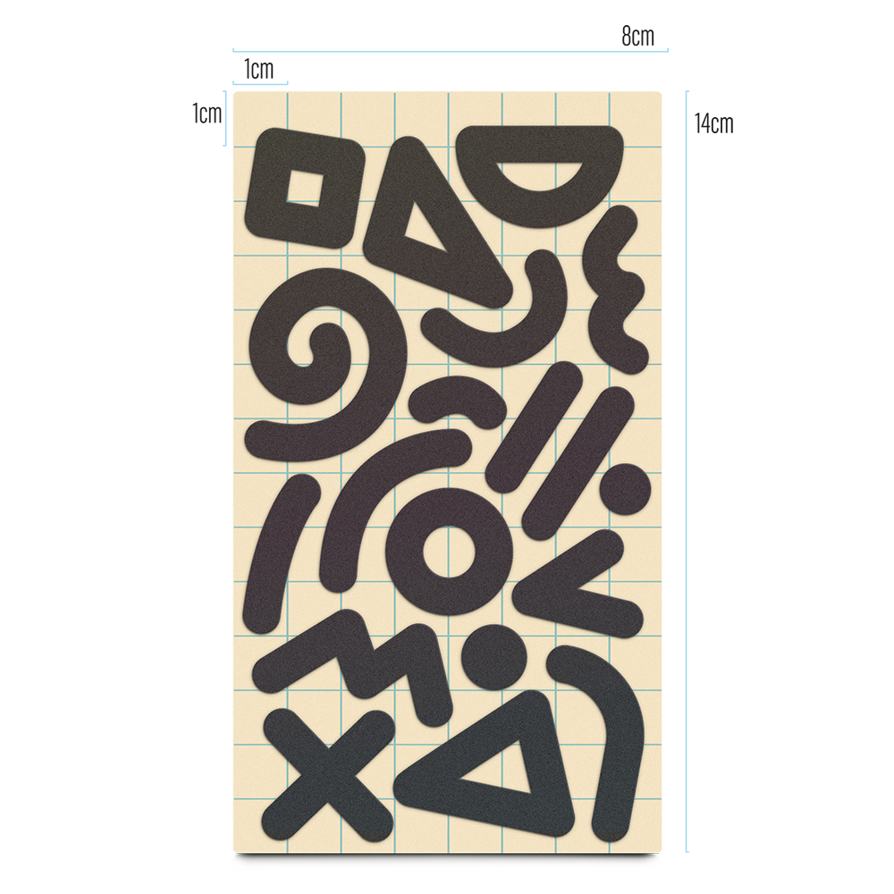 Produktinhalt Reflektierende Textilsticker Doodle Design, schwarz irisierend