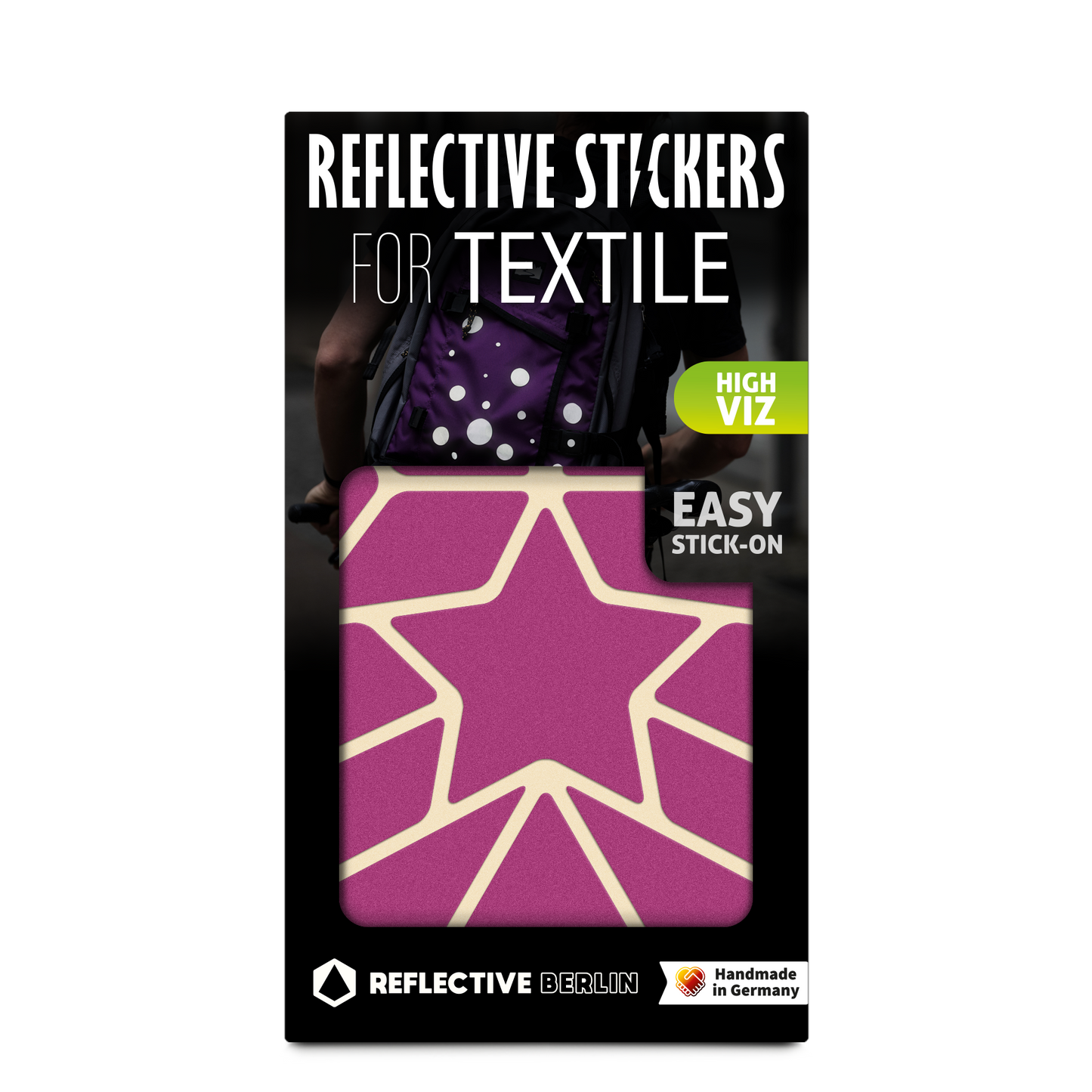 Produktbild Reflektierende Textilsticker, Design Stern, violett