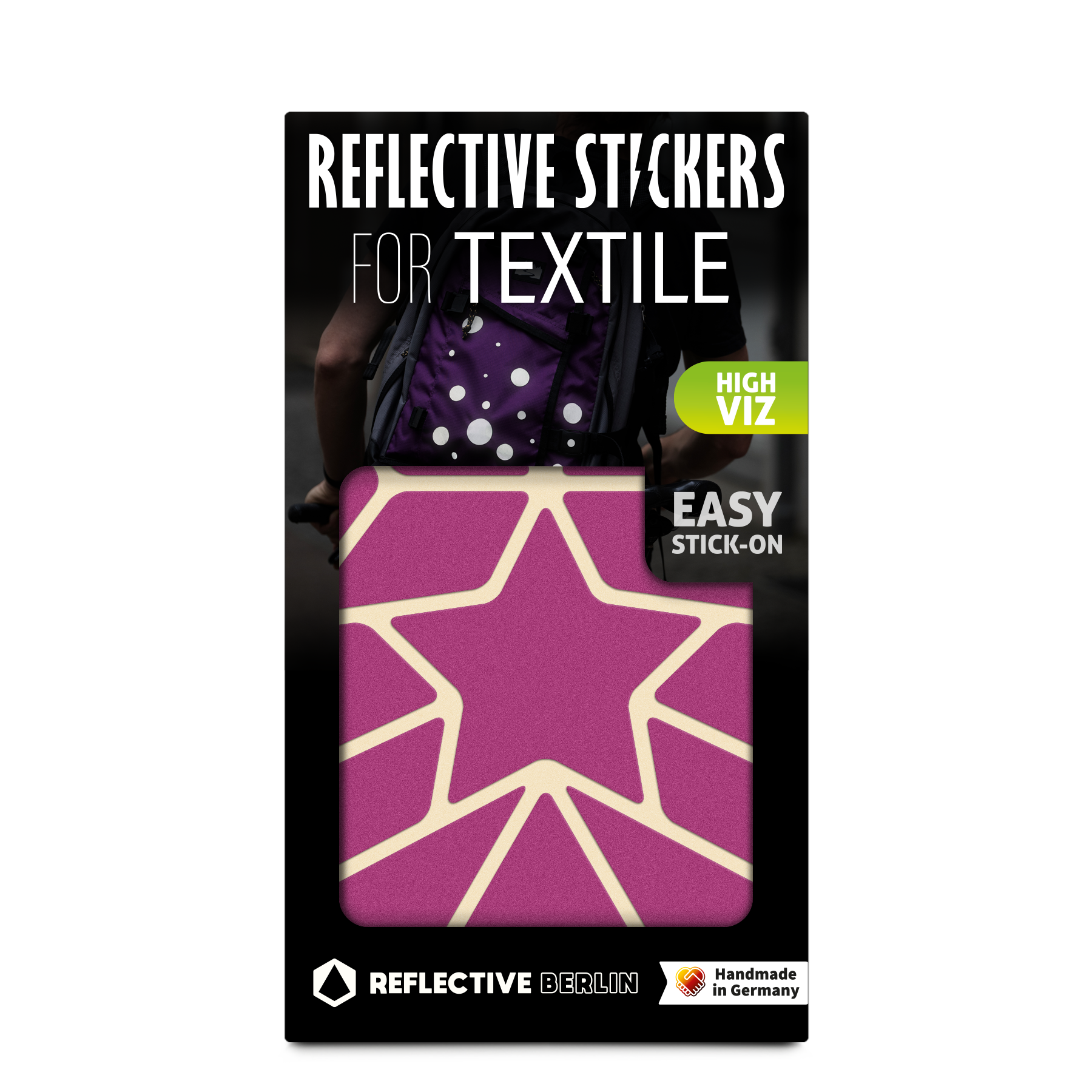 Produktbild Reflektierende Textilsticker, Design Stern, violett