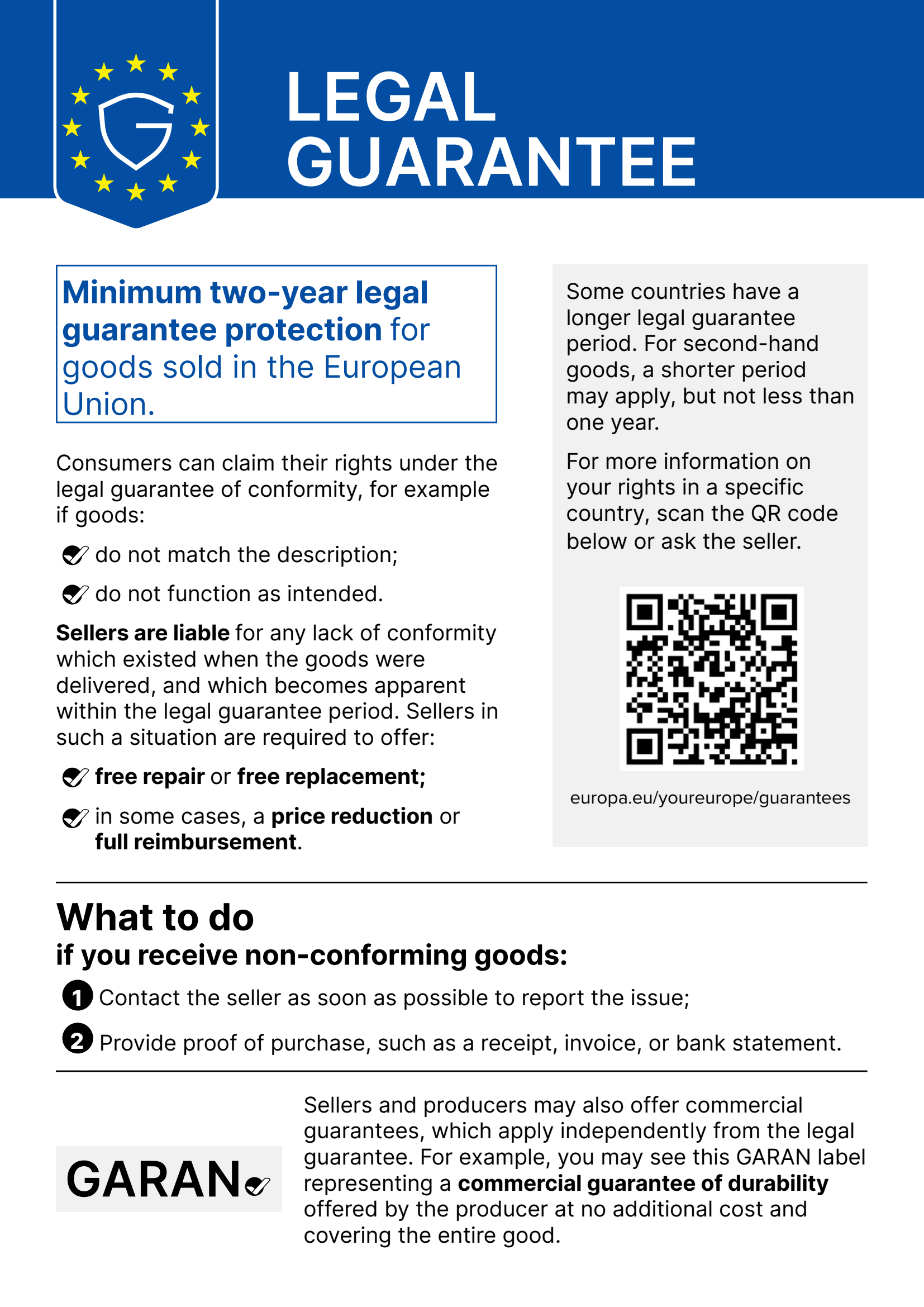 Official notice: Legal guarantee