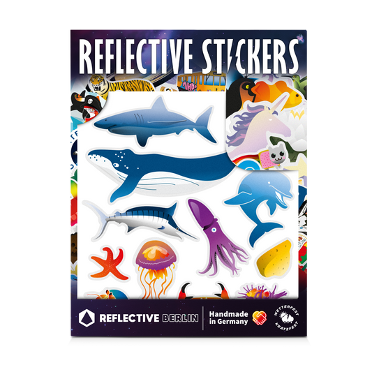 Reflexsticker, Aufkleber reflektierend, Meerestiere, Produktbild