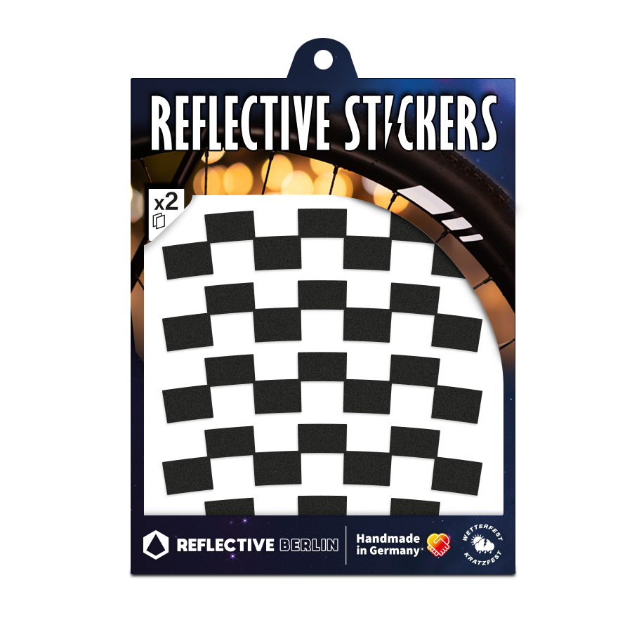 black checker in packaging , black reflective