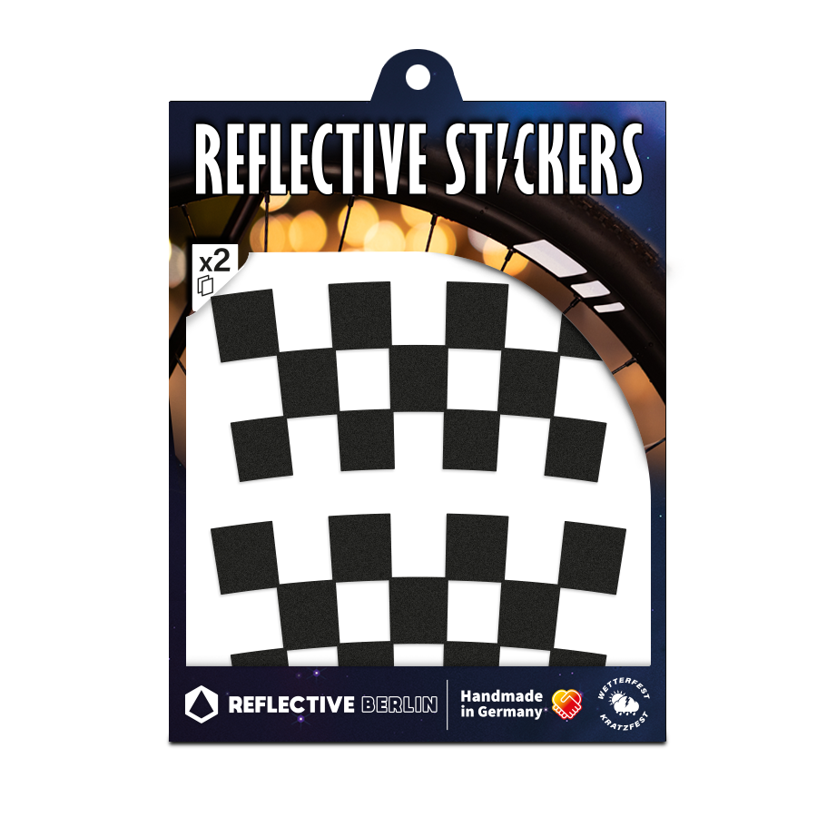 60 mm black reflective checker sticker for rim 