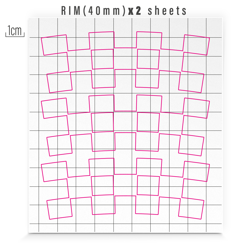 tech measurements of 40mm rim checker design