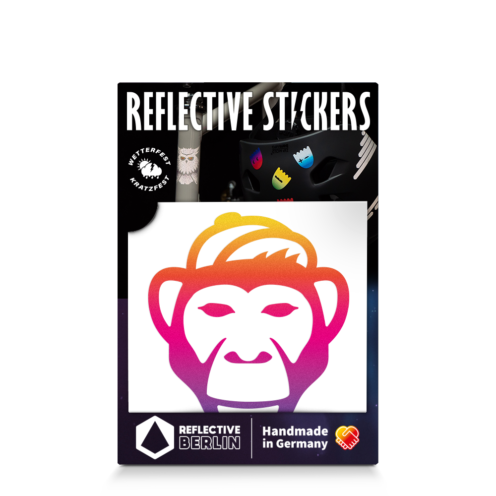 Produktbild Reflexsticker Affe, regenbogen